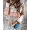Multicolor hooded sweater - stitching pattern