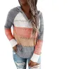 Multicolor hooded sweater - stitching pattern