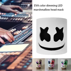 Marshmallow DJ helmet - luminous full face mask - with LED