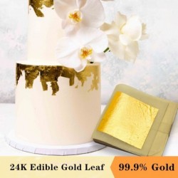 24K złota folia - arkusze liści - jadalne - do dekoracji ciast / żywności