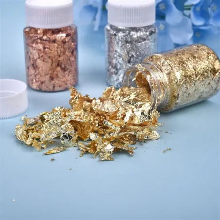 Gold foil paper - flakes - confetti - for epoxy resin craft / nail art / jewelry making
