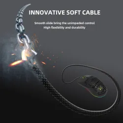 Delux M700A - wired gaming mouse - RGB - 7200DPI - lightweight - ergonomic - honeycomb shell