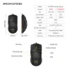 Delux M700A - przewodowa mysz do gier - RGB - 7200DPI - lekka - ergonomiczna - skorupa o strukturze plastra mioduMyszki