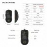 Delux M700A - wired gaming mouse - RGB - 7200DPI - lightweight - ergonomic - honeycomb shell