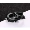 Petites boucles d'oreilles rondes style Hip Hop - avec rivets - noir / argent - unisexe