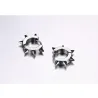 Piccoli orecchini rotondi stile Hip Hop - con rivetti - neri / argento - unisex
