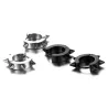 Petites boucles d'oreilles rondes style Hip Hop - avec rivets - noir / argent - unisexe