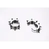 AretesPendientes redondos pequeños estilo hip hop - con remaches - negro / plata - unisex