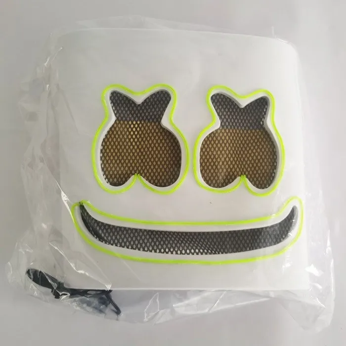 Marshmallow DJ helmet - luminous face mask - with LEDParty