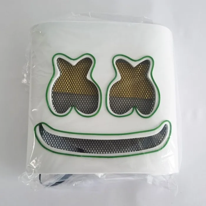 Marshmallow DJ-helm - lichtgevend volgelaatsmasker - met LEDFeest