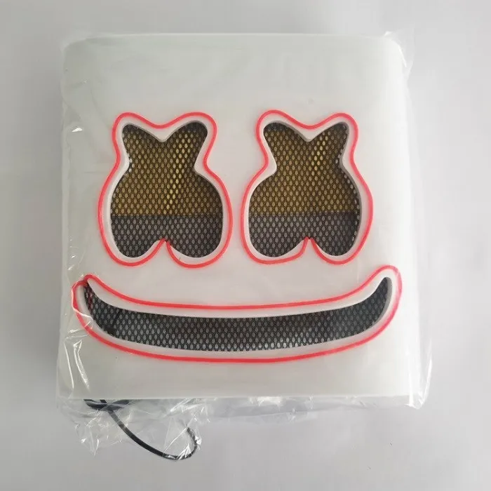 Marshmallow DJ-helm - lichtgevend volgelaatsmasker - met LEDFeest