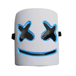 Marshmallow DJ Helm - leuchtende Vollmaske - mit LED