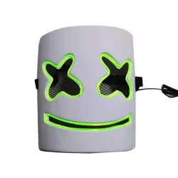 Marshmallow DJ-helm - lichtgevend volgelaatsmasker - met LEDFeest