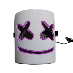 Marshmallow DJ-helm - lichtgevend volgelaatsmasker - met LEDFeest