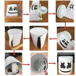 Luminous helmet mask - full face prop - halloween party - entertainment - breathable - led lighting