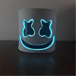 Marshmallow DJ Helm - leuchtende Vollmaske - mit LED