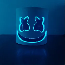 Marshmallow DJ helmet - luminous full face mask - with LED