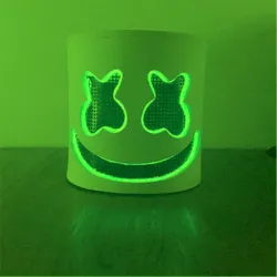 Marshmallow DJ helmet - luminous full face mask - with LED