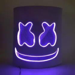 Marshmallow DJ-helm - lichtgevend volgelaatsmasker - met LEDFeest