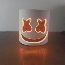 Luminous helmet mask - full face prop - halloween party - entertainment - breathable - led lighting