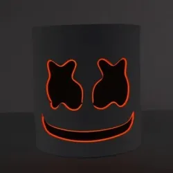 Marshmallow DJ helmet - luminous full face mask - with LED