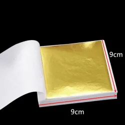 DecoraciónHoja de oro brillante - papel en hojas - para dorar muebles / paredes / manualidades / decoración - 9 * 9 cm - 100 ...