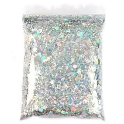 Nail art glitter - gemengde zeshoekige vorm / pailletten / vlokken / plakjes - 50gNagellak
