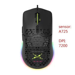 Delux M700A - kabelgebundene Gaming-Maus - RGB - 7200DPI - leicht - ergonomisch - Wabenschale