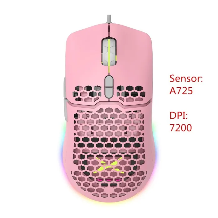 Delux M700A - bedrade gamingmuis - RGB - 7200DPI - lichtgewicht - ergonomisch - honingraatschaalMuizen