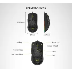 MouseHoneycomb deluxe lightweight gaming mouse - 67gram -  ultra weave cable for computer gamer