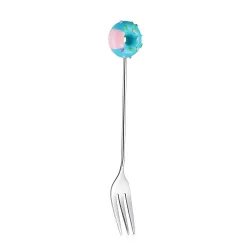 Dessert fork / spoon - with decorative doughnut - stainless steel