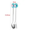 Dessert fork / spoon - with decorative doughnut - stainless steel