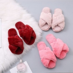 Warm fluffy slippers - soft - furry flip - flops