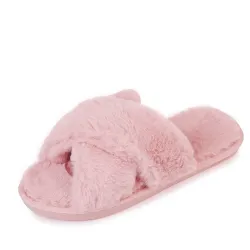 Warm fluffy slippers - soft - furry flip - flops