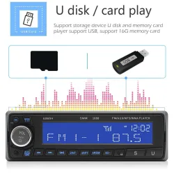 SWM-1088 - radio samochodowe - Bluetooth - 1 DIN - wejście AUX - TF - dysk U - odtwarzacz MP3Samochody & Pojazdy