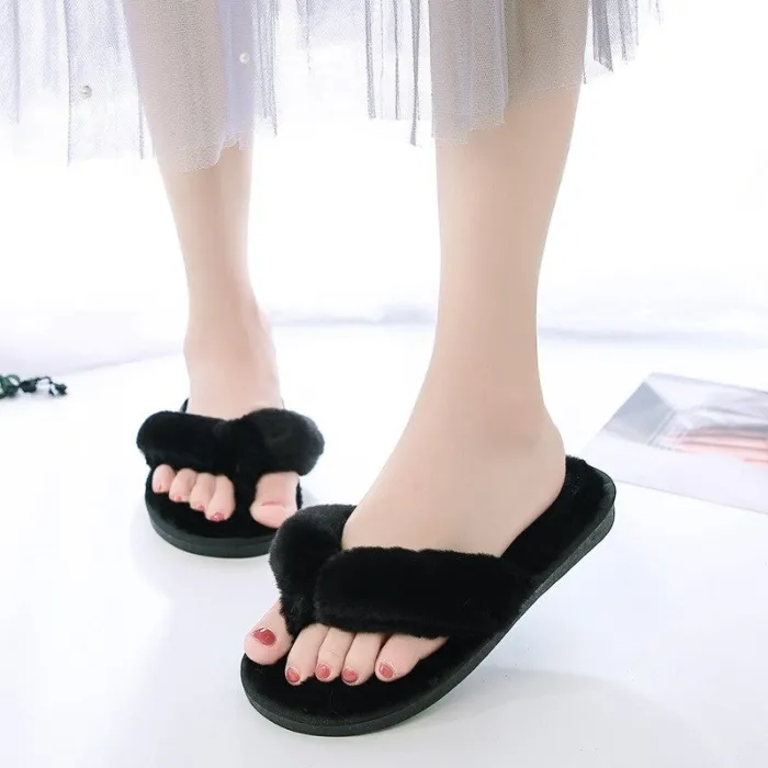 Warme flauschige Hausschuhe - weich - flauschige Flip - Flops