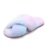 Warm fluffy slippers - non slip - crossed front straps
