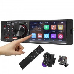 Bluetooth-Autoradio - 4,1" - 1 DIN - TF - USB - ISO - MP5-Player - Touchscreen - Schnellladegerät