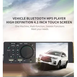 Autoradio Bluetooth - 4.1" - 1 DIN - TF - USB - ISO - Lecteur MP5 - écran tactile - chargeur rapide