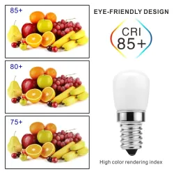 Kjøleskapslyspære - SMD2835 LED - E14 - 3W - 220V - 2 stk.