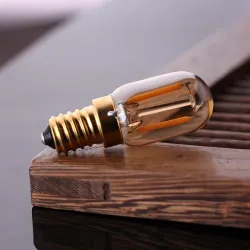 Vintage żarówka LED - tuba Edisona - T22 - 2200K - E12 / E14 - 1W - ściemnialna - bursztynowe szkło - 5 sztukE14