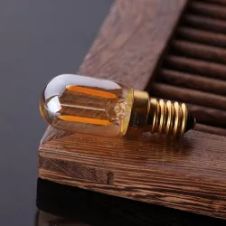 Vintage żarówka LED - tuba Edisona - T22 - 2200K - E12 / E14 - 1W - ściemnialna - bursztynowe szkło - 5 sztukE14