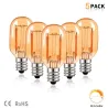 Vintage żarówka LED - tuba Edisona - T22 - 2200K - E12 / E14 - 1W - ściemnialna - bursztynowe szkło - 5 sztukE14