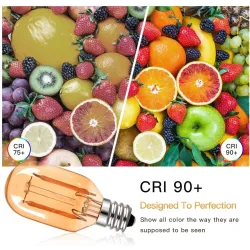 Vintage żarówka LED - tuba Edisona - T22 - 2200K - E12 / E14 - 1W - ściemnialna - bursztynowe szkło - 5 sztukE14