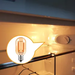 Vintage żarówka LED - tuba Edisona - T22 - 2200K - E12 / E14 - 1W - ściemnialna - bursztynowe szkło - 5 sztukE14