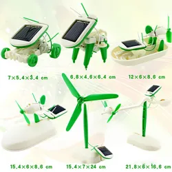 6 in 1 robot toys - educational kit - powered by solar
