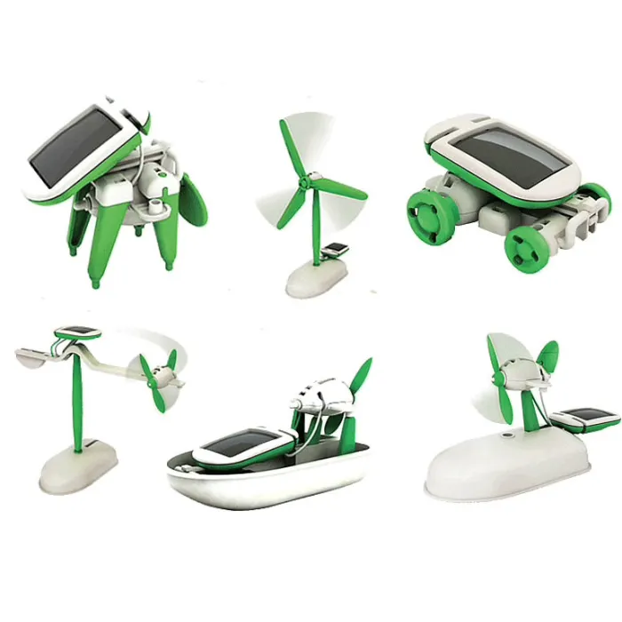 6 in 1 robot toys - educational kit - powered by solar