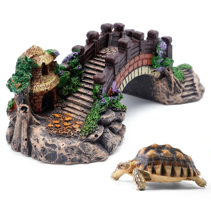 Pont en résine pour aquarium - pavillon