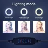 Trípodes y soportesAnillo selfie LED - lámpara de luz de relleno - con trípode - para maquillaje / video / fotos - regulable