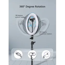 Trípodes y soportesAnillo selfie LED - lámpara de luz de relleno - con trípode - para maquillaje / video / fotos - regulable